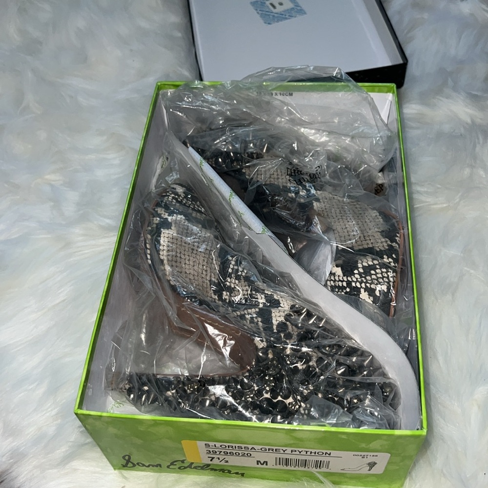 Sam Edelman Lorissa Gray Python Leather Peep Toe … - image 8